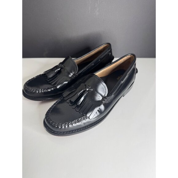 NEW GH Bass Weejuns Esther Tassel Penny Loafers Flats Black Leather Size 10 - Picture 5 of 8